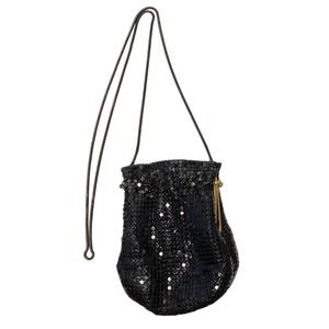 Vintage Apri Nights Black Mesh Metal Evening Bag Metal Strap